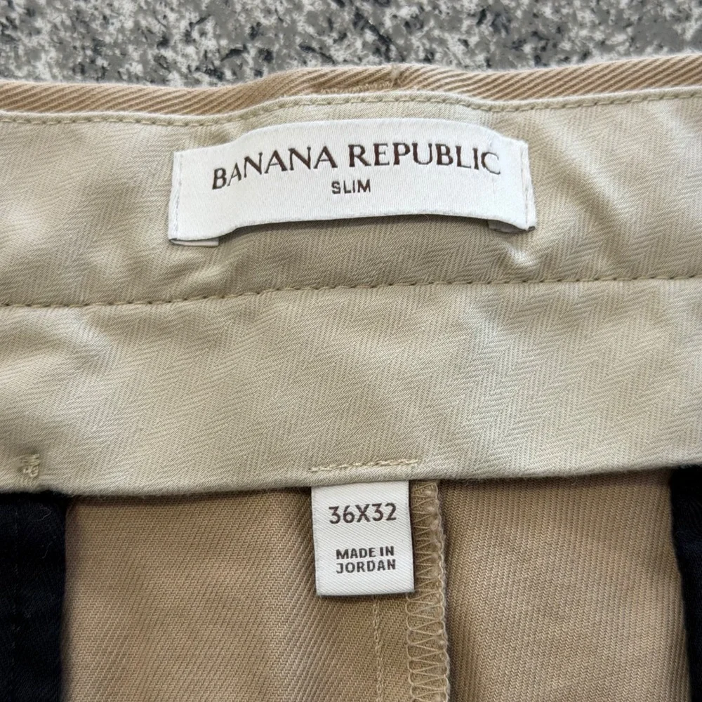 Banana Republic Slim Italian Chino Pants Mens 36x32 Khaki Beige